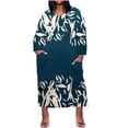 thumbnail image 1 of Summer Savings Clearance 2024! TAGOLD Womens Dress, Plus Size Dress For Women Round-Neck Casual Sundresses Pocket Knee Long Sleeve With Pockets, 1 of 5