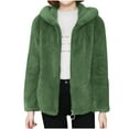 thumbnail image 1 of TAGOLD Womens Fall Winter Coat Jacket, Winter Cardigan for Womens, Fashion Women Comfortable Casual Pocket Zipper Solid Color Long Sleeve Hooded Casual Outwear Blouse, 1 of 4