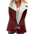 thumbnail image 1 of Summer Savings Clearance 2024! TAGOLD Womens Fall Winter Coat Jacket, Winter Cardigan for Womens, Women Plus Size Winter Warm Composite Plush Button Lapels Jacket Outwear Coat, 1 of 5