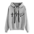 thumbnail image 1 of Summer Savings Clearance 2024! TAGOLD Womens Hoodie Sweatshirt,Women's Fashion Casual Long Sleeve Print Hooded Pocket Sweatshirt Tops Blouse, 1 of 4