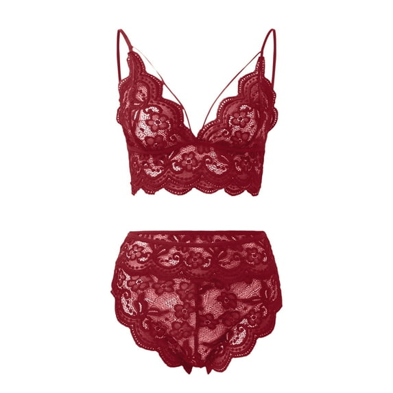 Summer Savings Clearance 2024! TAGOLD Womens Lingerie Bra, Women Lingerie Sexy Lace Lingerie Set Underpants Love And Suspended Underwear Set