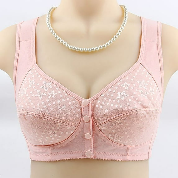 Summer Savings Clearance 2024! TAGOLD Womens Plus Size Bra,Woman's Embroidered Glossy Comfortable Breathable Bra Underwear No Rims