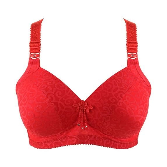 Summer Savings Clearance 2024! TAGOLD Womens Plus Size Bra,Women Bra Large And Thin Without Steel Ring With Side Folding And Fading Full Cup Bra