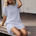 thumbnail image 1 of Summer Savings Clearance 2024! TAGOLD Womens Summer Dresses, Women's Fashion Casual Summer Solid Color Round Neck Short Sleeve Dress Gray XL, 1 of 7