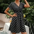 thumbnail image 1 of Tagold Summer Dresses for Women 2022, Women's Summer Print Dress Short Sleeve Dress Tight Dress Beach Dress Sun Dress Ruffled Flowy Mini Dress Black XL, 1 of 5