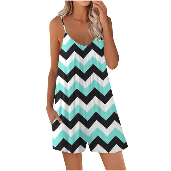 TAGOLD Womens Summer Jumpsuit,Womens Fashion Summer Casual Sleeveless Suspender Jumpsuit Light Blue 8