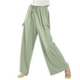 thumbnail image 1 of Summer Savings Clearance 2024! TAGOLD Womens Summer Pants,Fashion Womens Casual Solid Color Elastic Loose Pants Straight Wide Leg Trousers Pants, 1 of 5