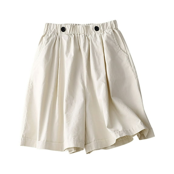 Summer Savings Clearance 2024! TAGOLD Womens Summer Pants,Women's Solid Color Casual High Waisted Oversized Short Pants