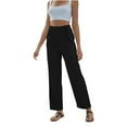 thumbnail image 1 of Summer Savings Clearance 2024! TAGOLD Womens Summer Pants,Women's Stylish Casual Zipper Lace-up Solid Color Pants, 1 of 5