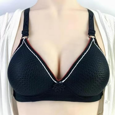 Summer Savings Clearance 2024! TAGOLD Womens Summer Plus Size Bra,Woman's Solid Color Comfortable Hollow Out Perspective Bra Underwear No Rims