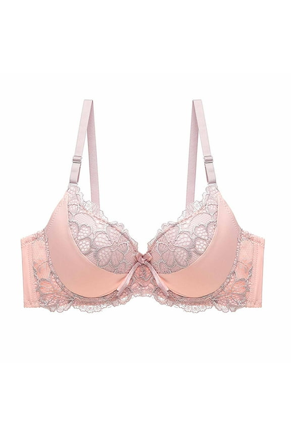 Womens Summer Plus Size Bra,Women's Lace With Solid Color Sexy Double Breasted Push Up Bra