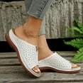 thumbnail image 1 of Summer Savings Clearance 2024! TAGOLD Womens Summer Slippers,Wide Sandals for Women,Women's Cut-out Slope Heel Mules Fish Mouth Slippers Thick Sole Sandals, 1 of 5