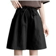 thumbnail image 1 of Summer Savings Clearance 2024! TAGOLD Womens Summer Summer Shorts Pants,Fashion Women Lady Solid Casual Short Pants High Waist Loose Bandage Pants Shorts, 1 of 4