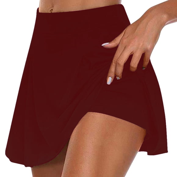 TAGOLD Womens Summer Summer Shorts Pants,Women's Fashion Solid Color Fake Two Piece Yoga Pants 3/4 Shorts