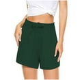 thumbnail image 1 of TAGOLD Womens Summer Summer Shorts Pants,Women's Summer Fashion Casual Elastic Waist Solid Bandage Pocket Short Pant, 1 of 5