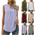 thumbnail image 1 of TAGOLD Womens Summer Tops,Women Casual Solid Lace Sleeveless Vest Splicing V-Neck T-Shirts Tops Purple 12, 1 of 6