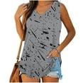 thumbnail image 1 of Summer Savings Clearance 2024! TAGOLD Womens Summer Tops,Womens Print Tank Tops V-Neck Basic Casual Flowy Summer Sleeveless T-Shirt, 1 of 5