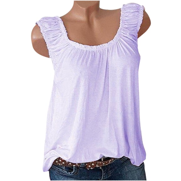 TAGOLD Womens Summer Tops,Womens Tank Tops V-Neck Basic Casual Flowy Summer Sleeveless T-Shirt