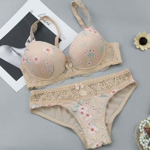 Summer Savings Clearance 2024! TAGOLD Womens lingerie,Plus Size Bra for Womens,Women's Lingerie Set Sexy Lace Bra And Panties Summer Thin Lingerie Set