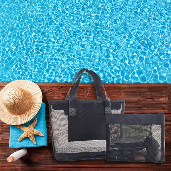 TUOBARR Beach Bags, Sandproof, Mesh Beach Bag For Swim Pool Bag Beach Tote Bag,Toy Tote Bag,Grocery Storage Net Bag
