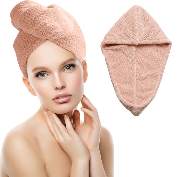 TUOBARR Double Coral Fleece Hair Drying Cap Women's Microfiber Absorbent Quick Drying Hat Instant Dry Hair Towel Fast Drying Hair Towel