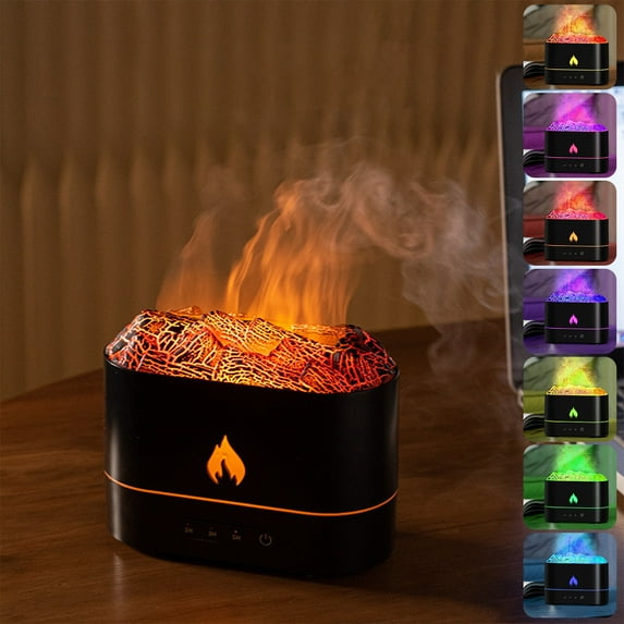 TUOBARR Flame Humidifier Portable-Noiseless Aroma Diffuser For Home Office Or Yoga Essential Oil Diffuser With No-Water Auto-Off Protection