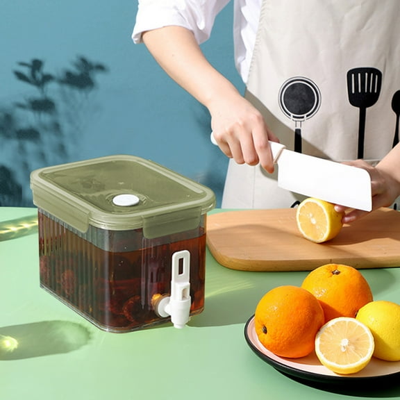 TUOBARR Large Capacity Plastic Beverage Dispenser, Drink Dispenser With Tap Ice LemonadeContainer With Lid, Fruit Teapot Lemonade Milk Bucket Drink Container