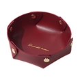 thumbnail image 1 of TUOBARR Leather Tray Small Desktop Storage Box Bedside Table Car Key Wallet Cash Jewelry Watch Phone Coin Card Cosmetics Stationery DIY Home Decor 17.5x17.5cm, 1 of 4