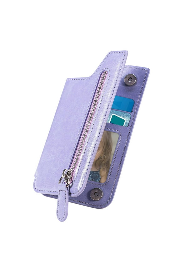 Multifunctional Adhesive Phone Wallet Card Holder,Mobile Phone Card Case, Card Cover, Multiple Card Holder, Zipper, Hand Back Sticker Card Case