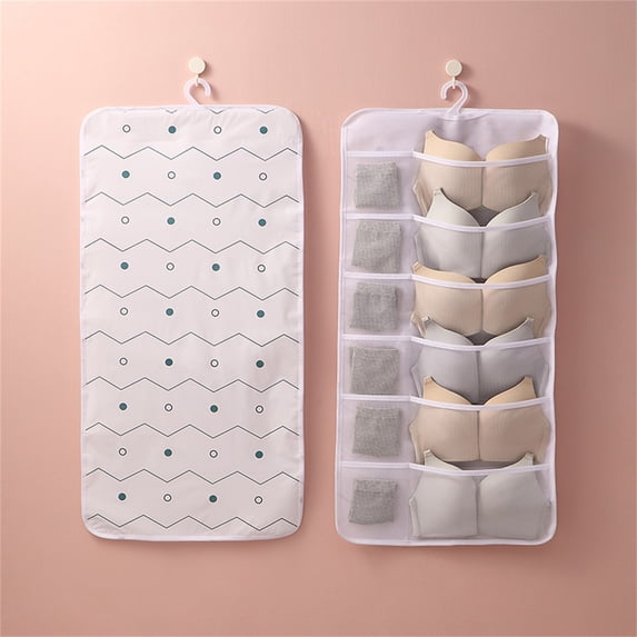 TUOBARR Non-woven Double-sided Storage Bag Washable Wardrobe Multi-pocket Bra Hanging Bag Door Rear Socks Storage Bag