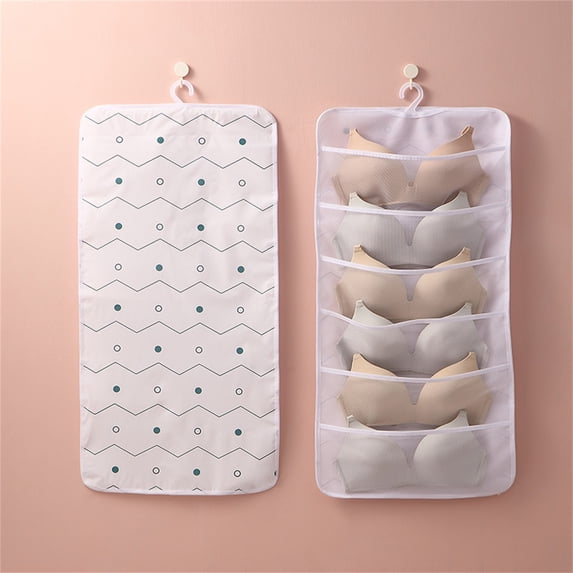 TUOBARR Non-woven Double-sided Storage Bag Washable Wardrobe Multi-pocket Bra Hanging Bag Door Rear Socks Storage Bag