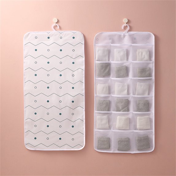 TUOBARR Non-woven Double-sided Storage Bag Washable Wardrobe Multi-pocket Bra Hanging Bag Door Rear Socks Storage Bag