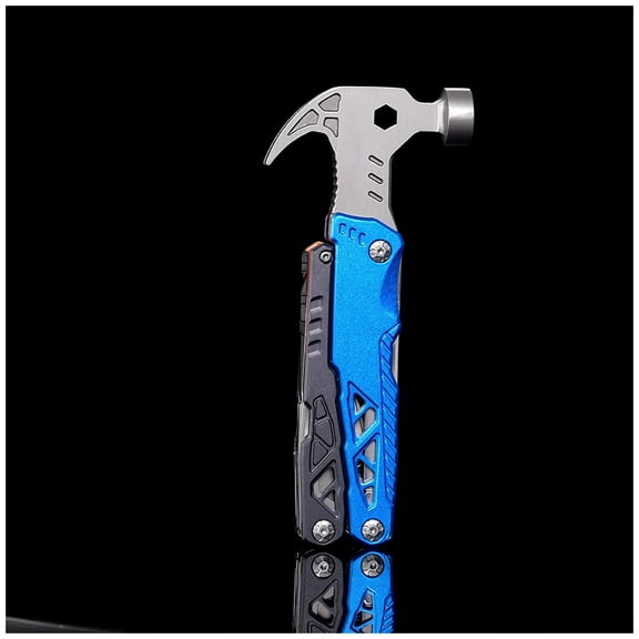 TUOBARR Outdoor Camping Multifunctional Claw Hammer, Stainless Steel Folding Nail Hammer Pliers, Emergency Vehicle Combination Tool Hammer