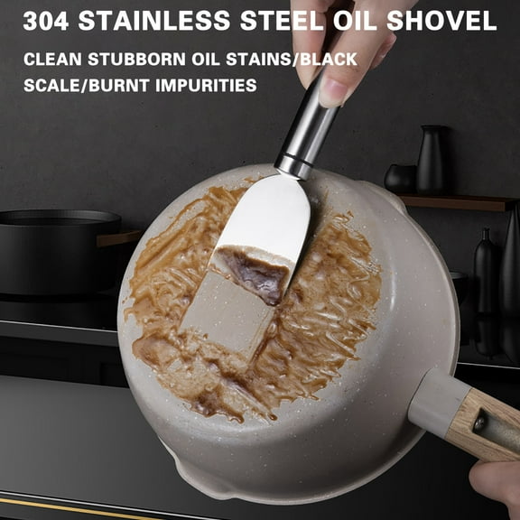 TUOBARR Stainless Steel Refrigerator Deicing Shovel, Pot Bottom Blade, Volute Blade, Thickened Scraper Card, Flat Shovel, Kitchen Cleaning Shovel