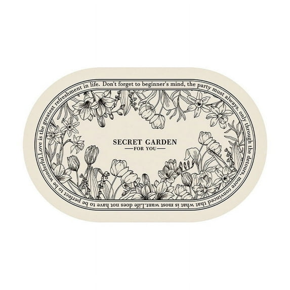 TUOBARR Vintage Style Floor Mat, Kitchen, Bathroom, Entrance Carpet, Bathroom, Non Slip, Absorbent Diatomaceous Mud Cushion