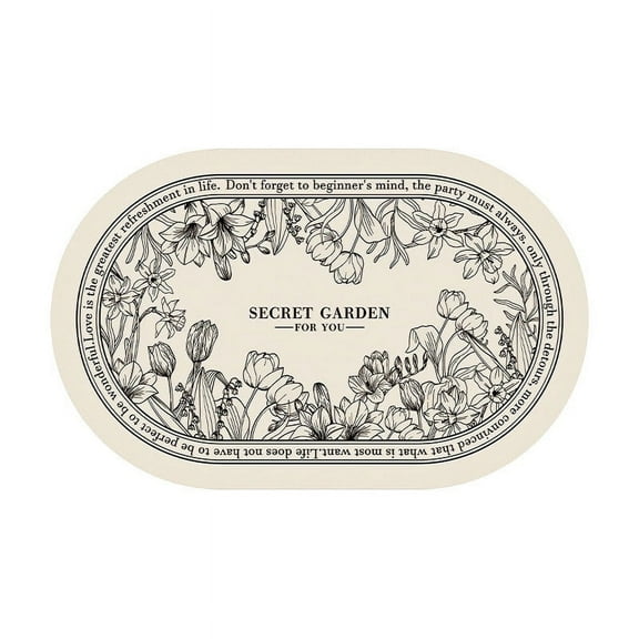 TUOBARR Vintage Style Floor Mat, Kitchen, Bathroom, Entrance Carpet, Bathroom, Non Slip, Absorbent Diatomaceous Mud Cushion