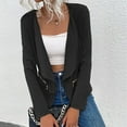 thumbnail image 1 of Summer Savings Clearance 2024 yoeyez Blazers for Women Casual 2024 Womens Ladies Solid Zipper Lapel Slim Long Sleeve Office Jacket Coat Outerwear Tops Chaquetas De Mujer, 1 of 7