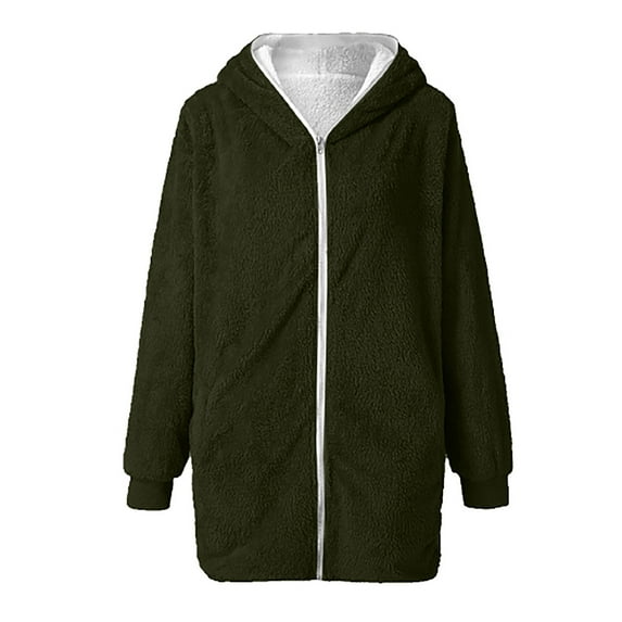 Summer Savings Clearance 2024! yoeyez Womens Fleece Lined Sherpa Jacket Trendy Plus Size Winter Lamb Thick Warm Coats Lapel Button Down Furry Outerwear