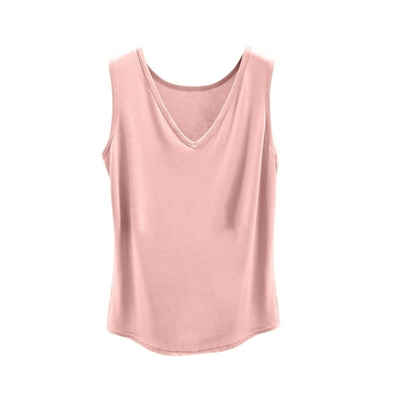 Summer Savings Clearance 2025 Abomasnow Tank Top for Women Flowy Deep V Neck Sleeveless Outside Camisole Breathable Solid Color Wide Strap Vests