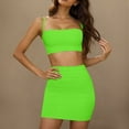 thumbnail image 1 of Abomasnow Women's Sexy 2 Piece Outfits Strap Crop Top Skirt Set Bodycon Mini Dress, 1 of 9