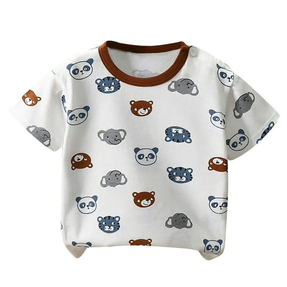 Agkizg Toddler Baby Boys Summer Tops,Short Sleeve T-shirt for Kids,Children's Summer Boys and Girls Printed Round Neck Short Sleeved T-shirt Top
