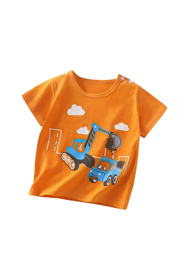Toddler Baby Boys Summer Tops,Short Sleeve T-shirt for Kids,Printed Short Sleeves T-shirts