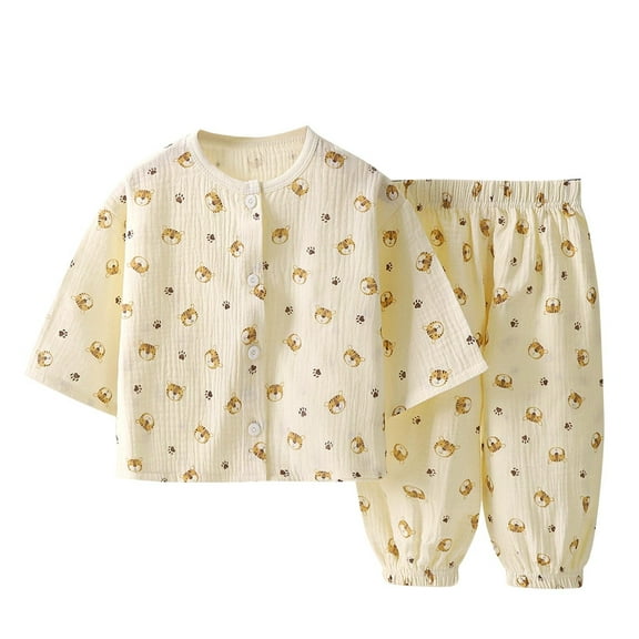Agkizg Toddler Baby Boys Two-Piece Set,Sleepwear for Kids,Children's Summer Short Sleeve Graphic Print T-Shirt and Pants Pajama Set,2-Piece,Sizes 1-8Y