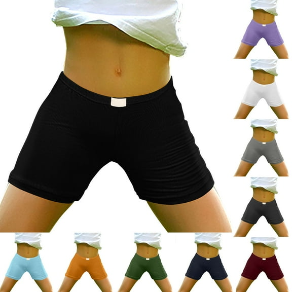 Agkizg Toddler Baby Girls Leggings Shorts Elastic Waist Biker Shorts Seamless Compression Shorts for Under Dress,Size 7-8 Years