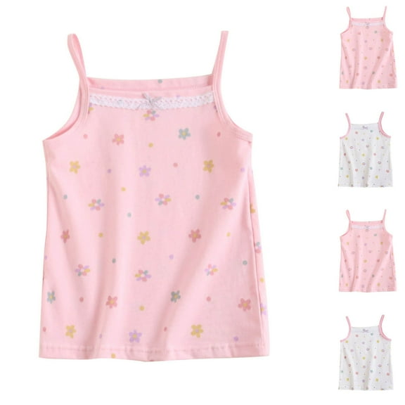 Agkizg Toddler Baby Girls Summer Tops,Sleeveless Undershirt for Kids,Girls Children Inner Layer Summer Children T-shirt Base Shirt Top Round-Neck Camisoles