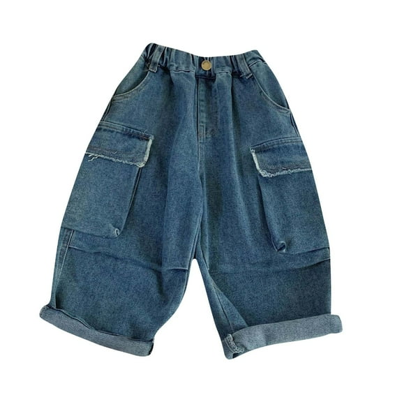 Agkizg Toddler Girls Casual Jeans,Kids Denim Pants,Children Girls' Jeans Long Pants Children's Loose Pants Casual Outerwear Pants