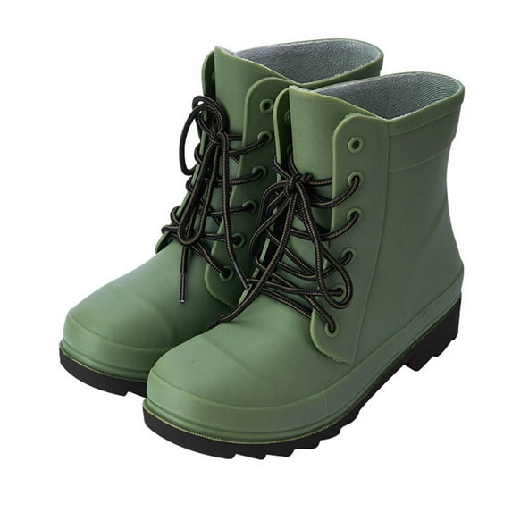 BOVXNPU Boots for Women,Rain Boots Women,Women's Rain Boots for Men and Women Slip Wear Thick and Casual Outdoor Rain Boots Green Size 10.5