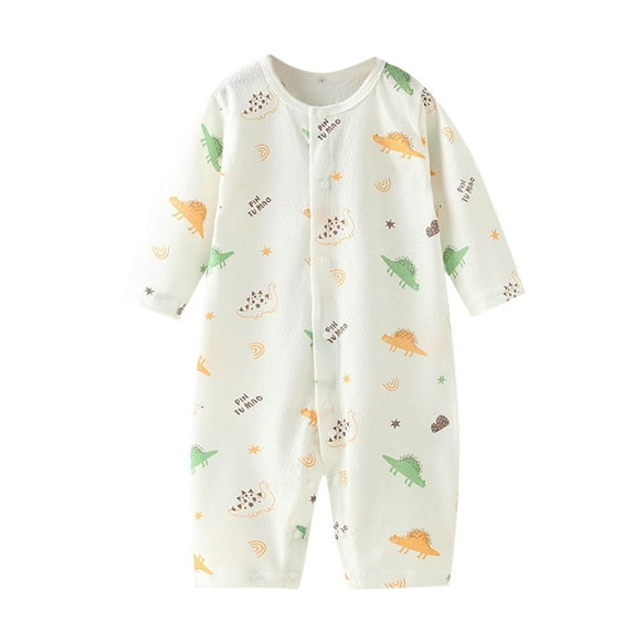 Bovxnpu Baby Girl Bodysuit, Infant Baby Cotton Bodysuits, Baby Dinosaur Print Jumpsuit Baby Pajamas Newborn Clothes Long Sleeved Crawling Clothes 0 Month