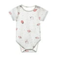 thumbnail image 1 of Bovxnpu Baby Girl Bodysuit, Infant Baby Cotton Bodysuits, Baby Fruit Strawberry Print Short Sleeved Jumpsuit Newborn Cotton Jacket Thin Climbing Suit 9 Months, 1 of 4