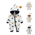 thumbnail image 1 of Bovxnpu Baby Girl Bodysuit, Infant Baby Cotton Bodysuits, Baby Printing Double Layer Zipper Male Female Babies Hooded Jumpsuit 0 Month, 1 of 8